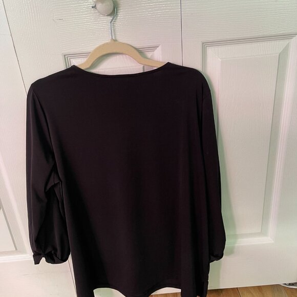 QVC Black 3/4 Sleeve Top 2X - Picture 2 of 8